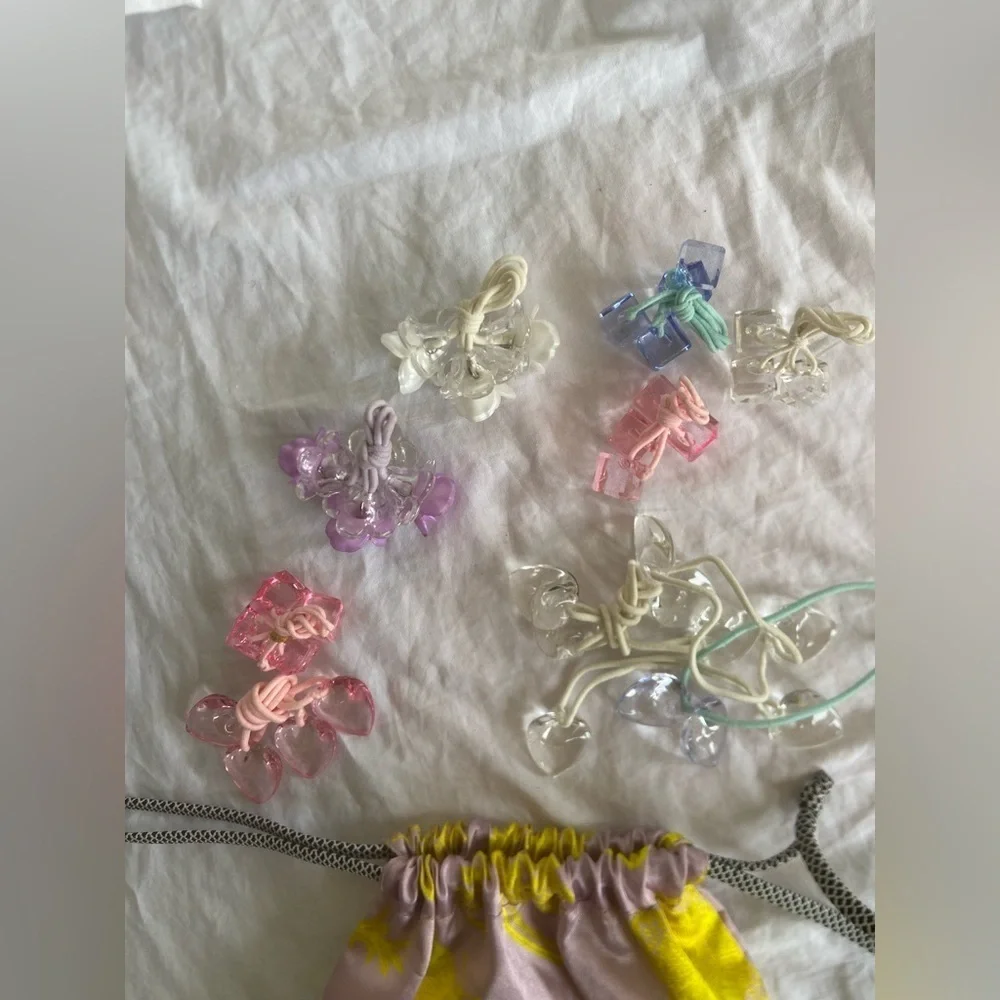 Floral Hair Accessories hair tie Set with Pouch Y2K